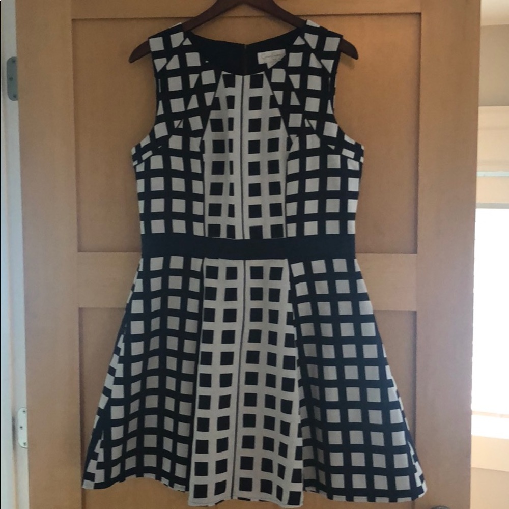 Navy/white Plaid Dress